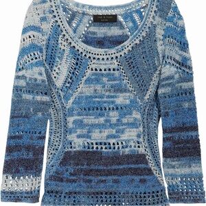Rag and Bone crochet blue sweater
